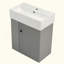 Meuble-lavabo flottant moderne avec lavabo en céramique - parfait pour les petites salles de bain, rangement à gauche