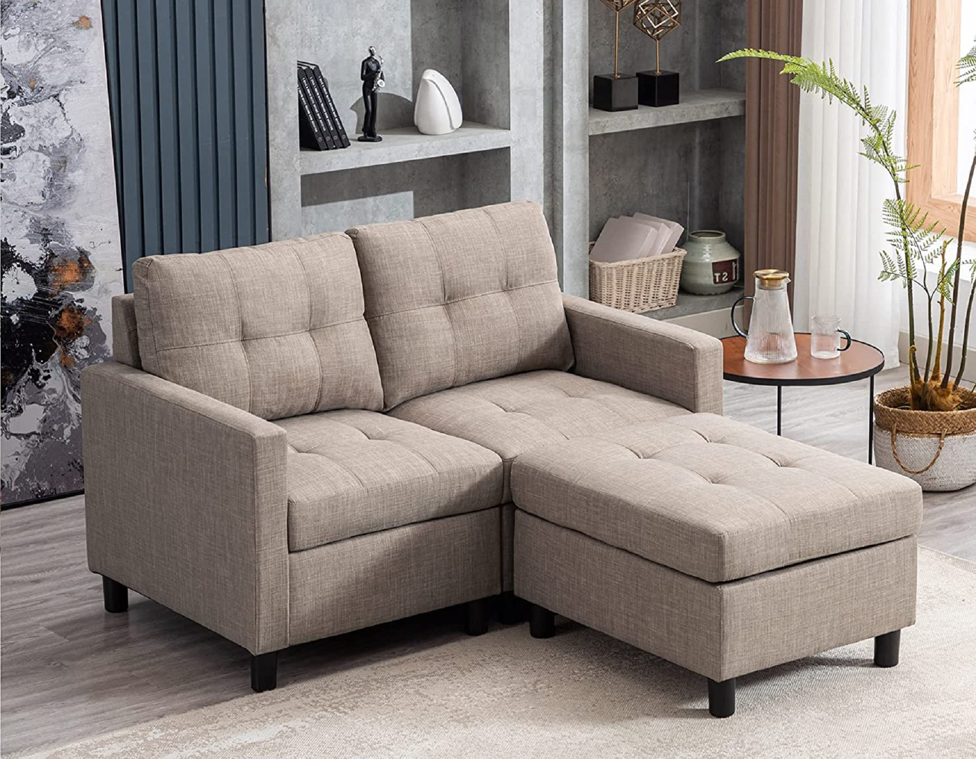 Latitude Run® Sectional Sofa With Ottoman L-shape Sofa Couch Loveseat ...