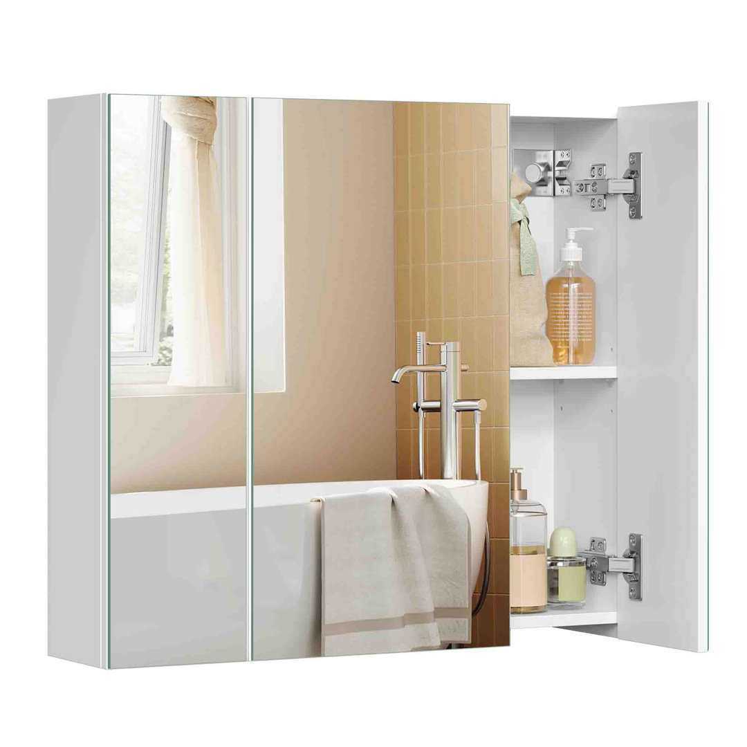 600mm W 550mm H Wall Mounted Required Frameless Medicine Cabinet With Mirror And Adjustable Shelf