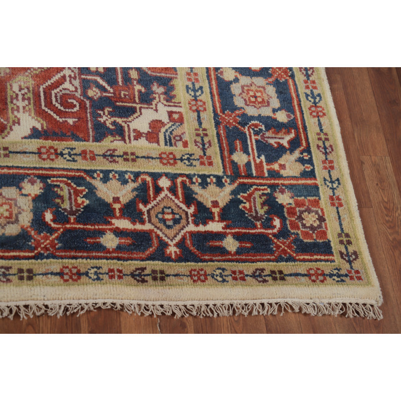 Tapis traditionnel indien à motif géométrique 8 x 10
