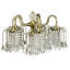 Lustre en métal de 25 po de hauteur avec finition laiton antique et accents de cristal-496428566