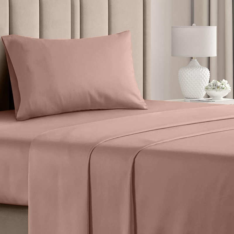  Ensemble de draps en rayonne de bambou 4 pièces Premium Luxury, Ensemble de draps pour lit simple avec deux taies 