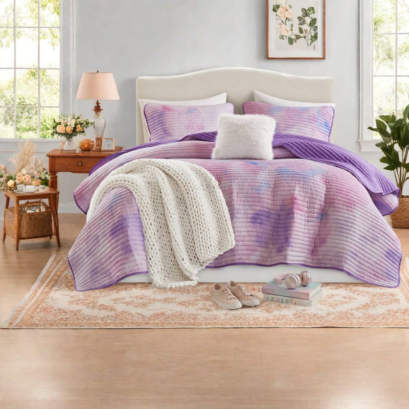 Ensemble de literie OEKO TEX, courtepointe en microfibre pour grand lit, teinture Tie Dye moderne