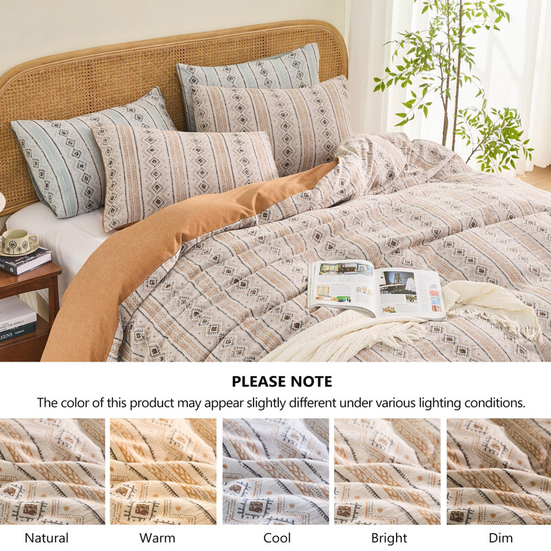 Ensemble de housse de couette 100% coton jacquard teint en coton, Housse de couette grand et 2 taies d'oreiller stan