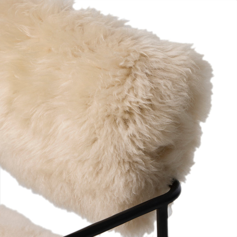 Fenn Desk Chair-Crypton Nomad Mushroom, Champagne Mongolian Fur