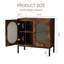 Wooden Sideboard Buffet Cabinet with Natural Rattan Doors and Solid Metal Feet