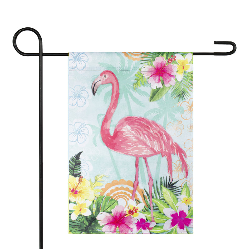 Drapeau de jardin tropical pour le printemps, H 18 po x l 12,5 po