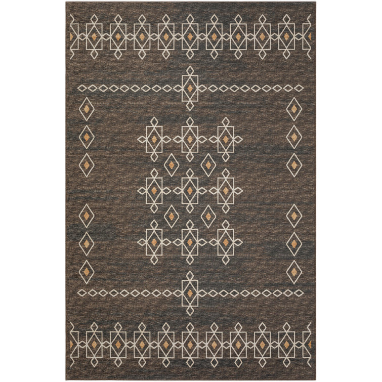 Anbar Chenille Washable Southwestern Indoor / Outdoor Rug