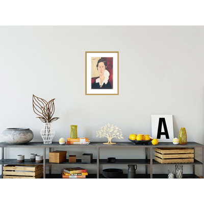 Portrait of Madame Hanka Zborowska by Amedeo Modigliani - Framed Giclee Print
