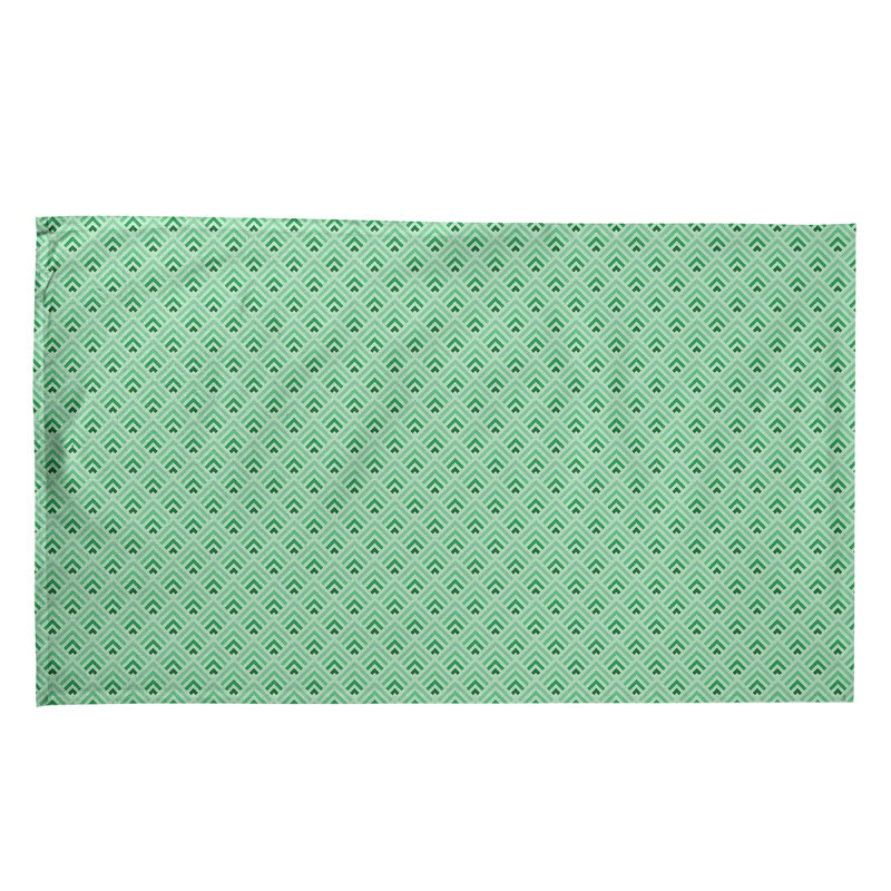 Torchon à motif géométrique inversé, Croisé en coton, Vert