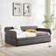 Lit de jour simple avec couchette en gris, lit à structure de bruit en métal pour un lit simple élégant, gris et stable