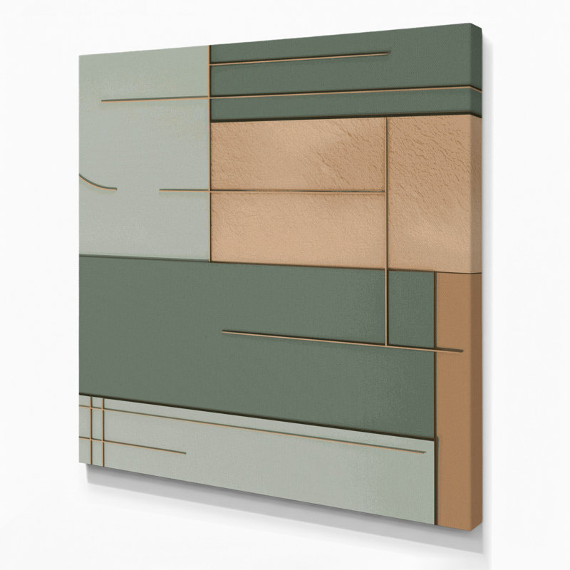 Minimalisme 56, art mural sur toile beige, H 8 po x l 8 po
