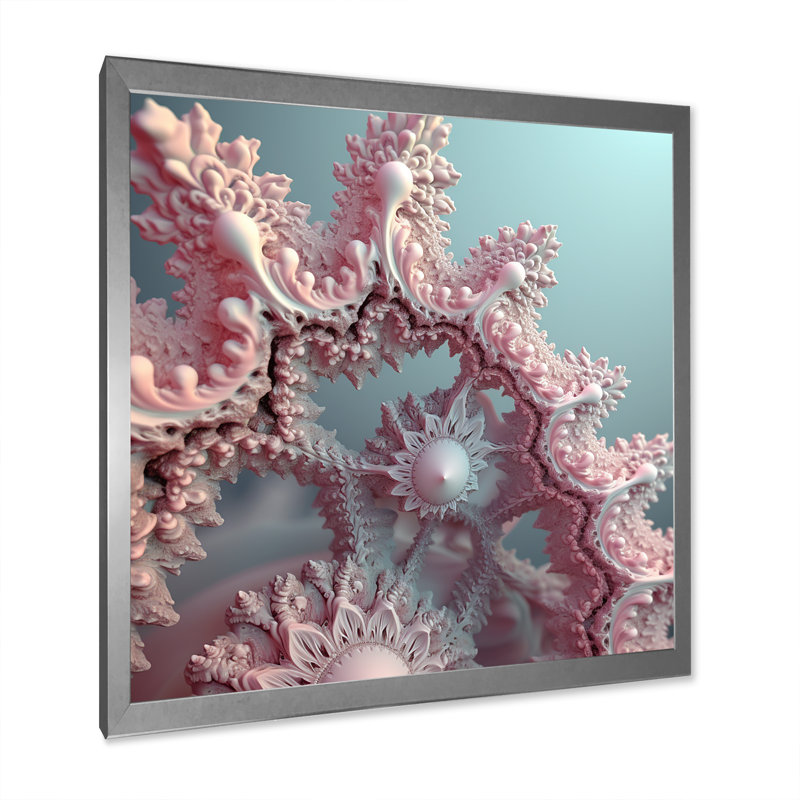 Fractal Pastel Universe sur toile, H 30 po x l 30 po x P 1 po, Cadre simple argenté