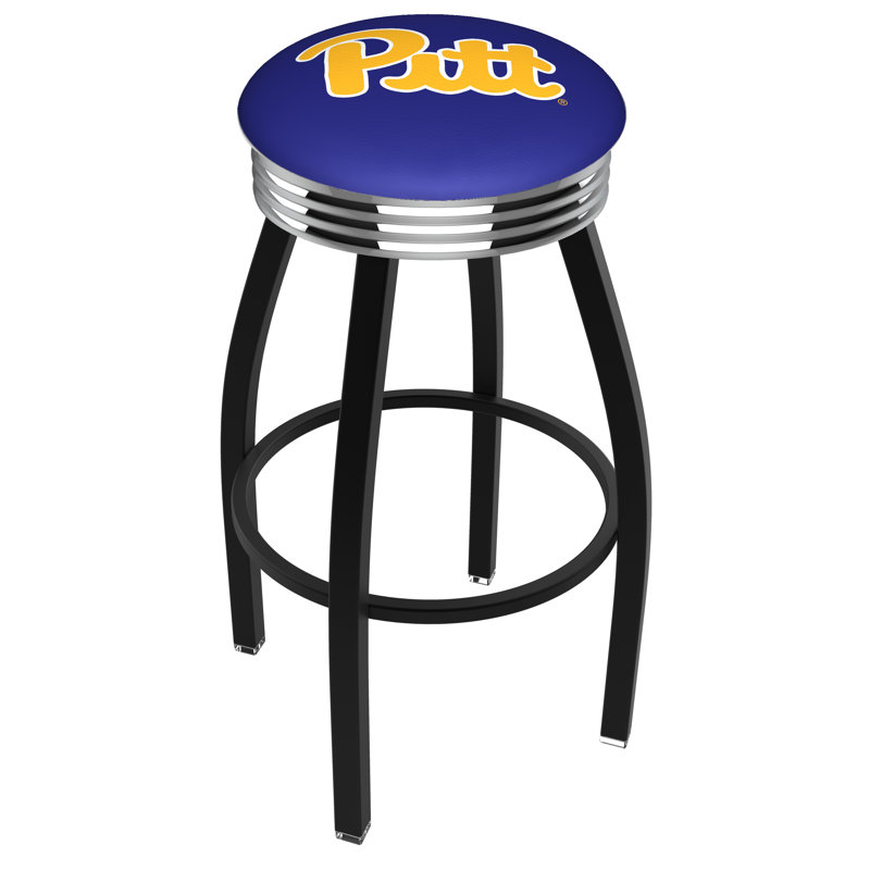 Tabouret de bar Logo Series, Tabouret de comptoir (siège d'une hauteur de 25 p, Chrome soudé solide, Université de Pittsburgh