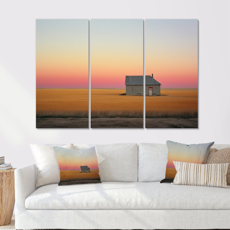 «Prairies Endless Horizons At Sunset», ensemble d'art sur toile Prairies, H 40 po x l 60 po x P 1 po