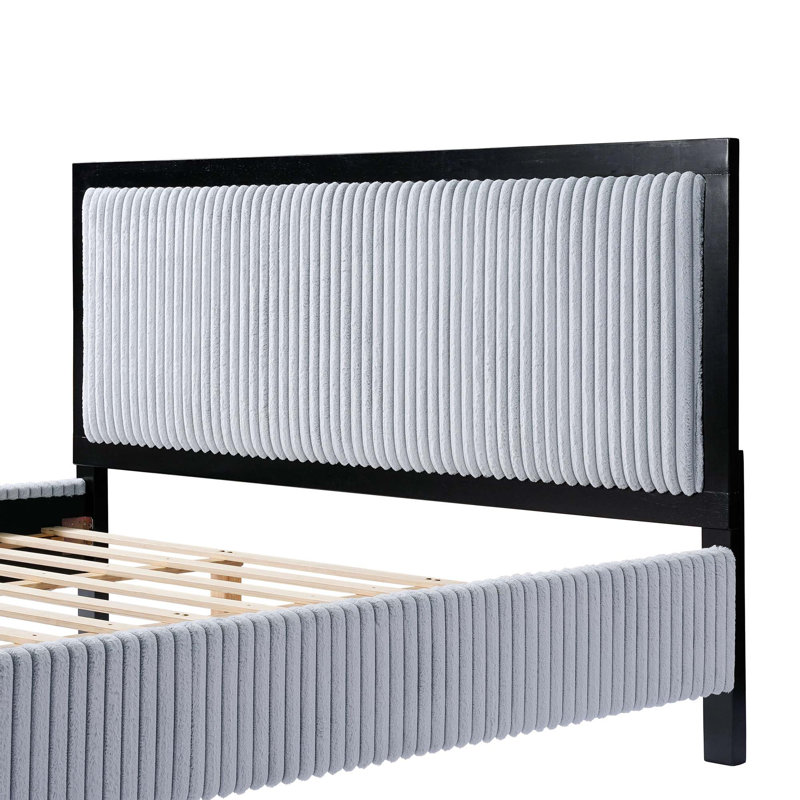 Lit rembourré avec tête de lit moelleuse, Grand