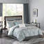 Ensemble de couette 12 pièces avec draps en coton bleu Cal King