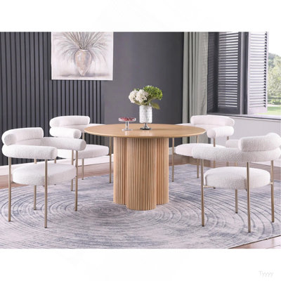 Ensemble de 2 chaises de salle à manger en tissu Boucle