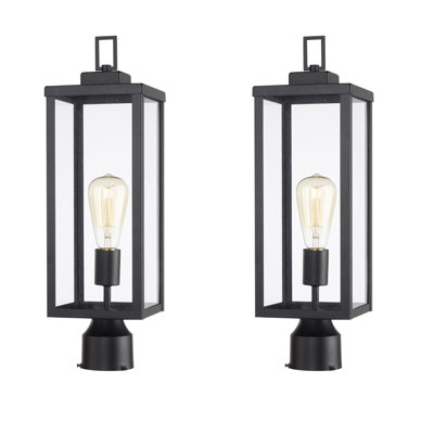 Luminaire sur mât câblé noir Eddysville