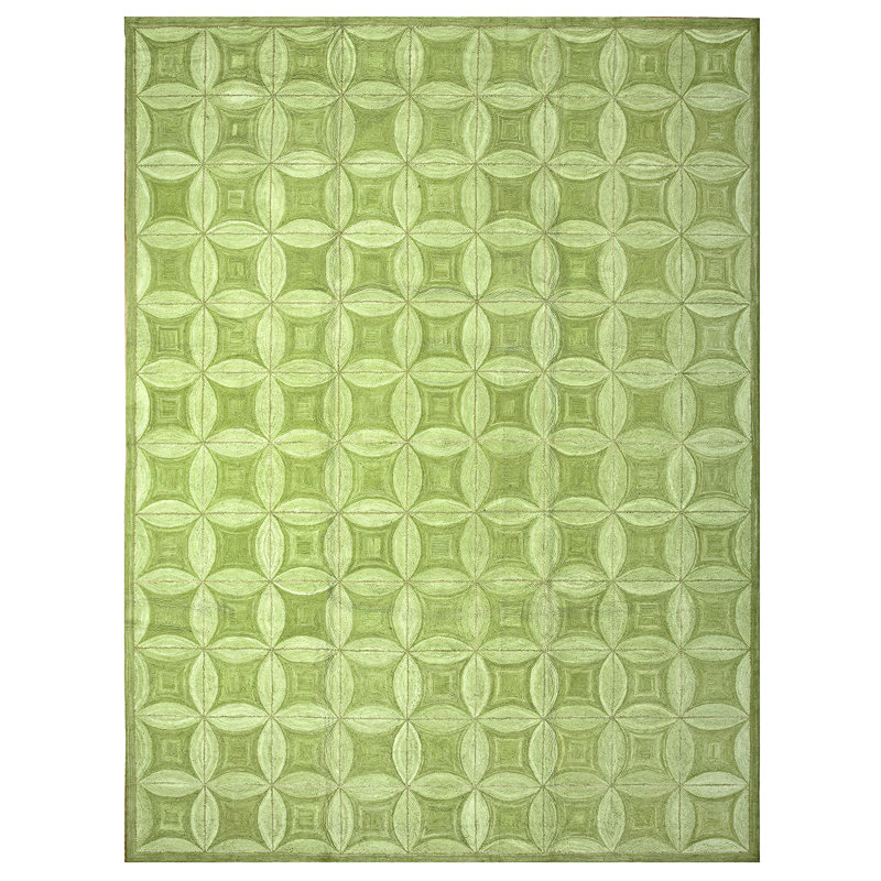 Hand Hooked Wool Geometric Area Rug