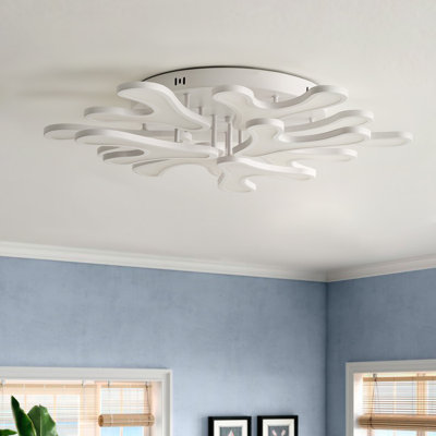 1-Geometric white LED iron dimmable ceiling light