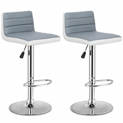 Olcay   Swivel Upholstered Adjustable Height Counter Stool