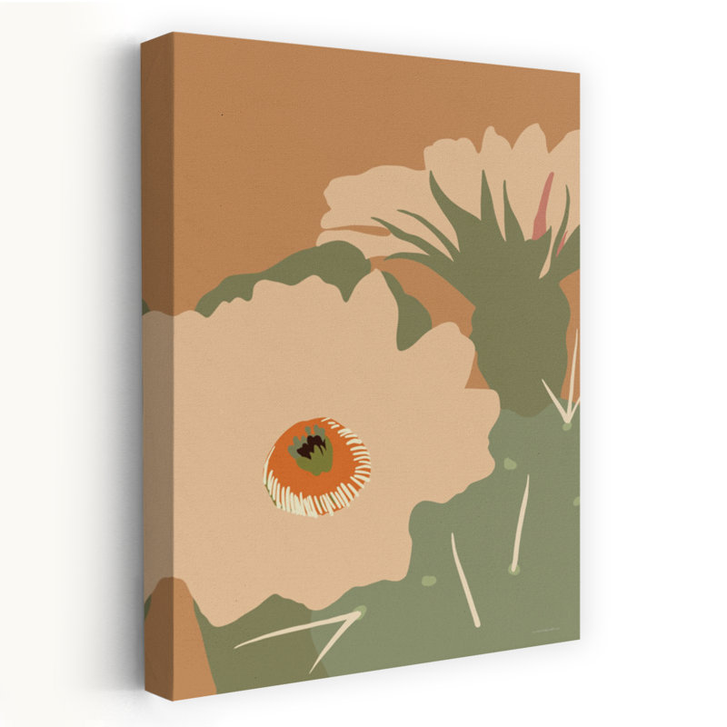 Jolie prickle 2, art abstrait contemporain de fleurs de cactus, H 24 po x l 16 po