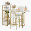 Dining Table Set for 2, 3-Piece Expandable Bar Table and Chairs Set, with Storage Shelves and Wine Rack, Small Kitchen Dining Set, Apartment