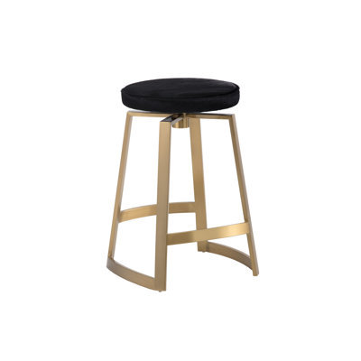 Abdullah Swivel Upholstered Stool with Metal Frame