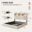 King Bed with 6 Storage Drawers & Headboard, Upholstered Platform Bed with Charging Station, Beige-557491006-557491005