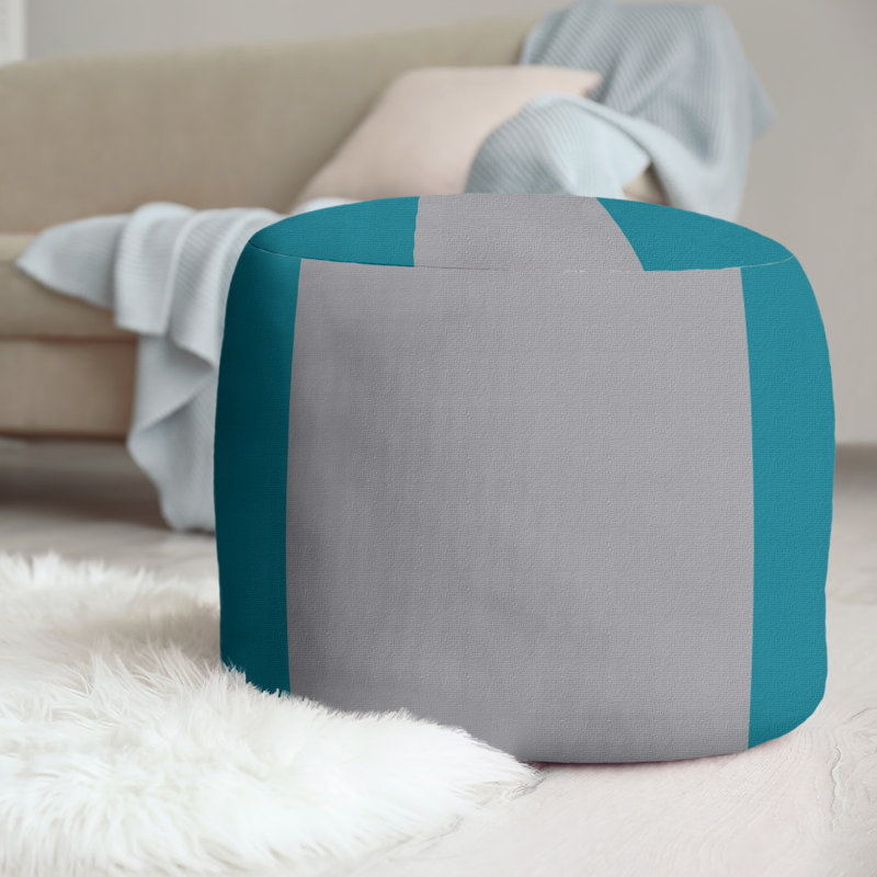 repose-pieds rond 20,5", Bleu sarcelle / gris / bleu sarcelle