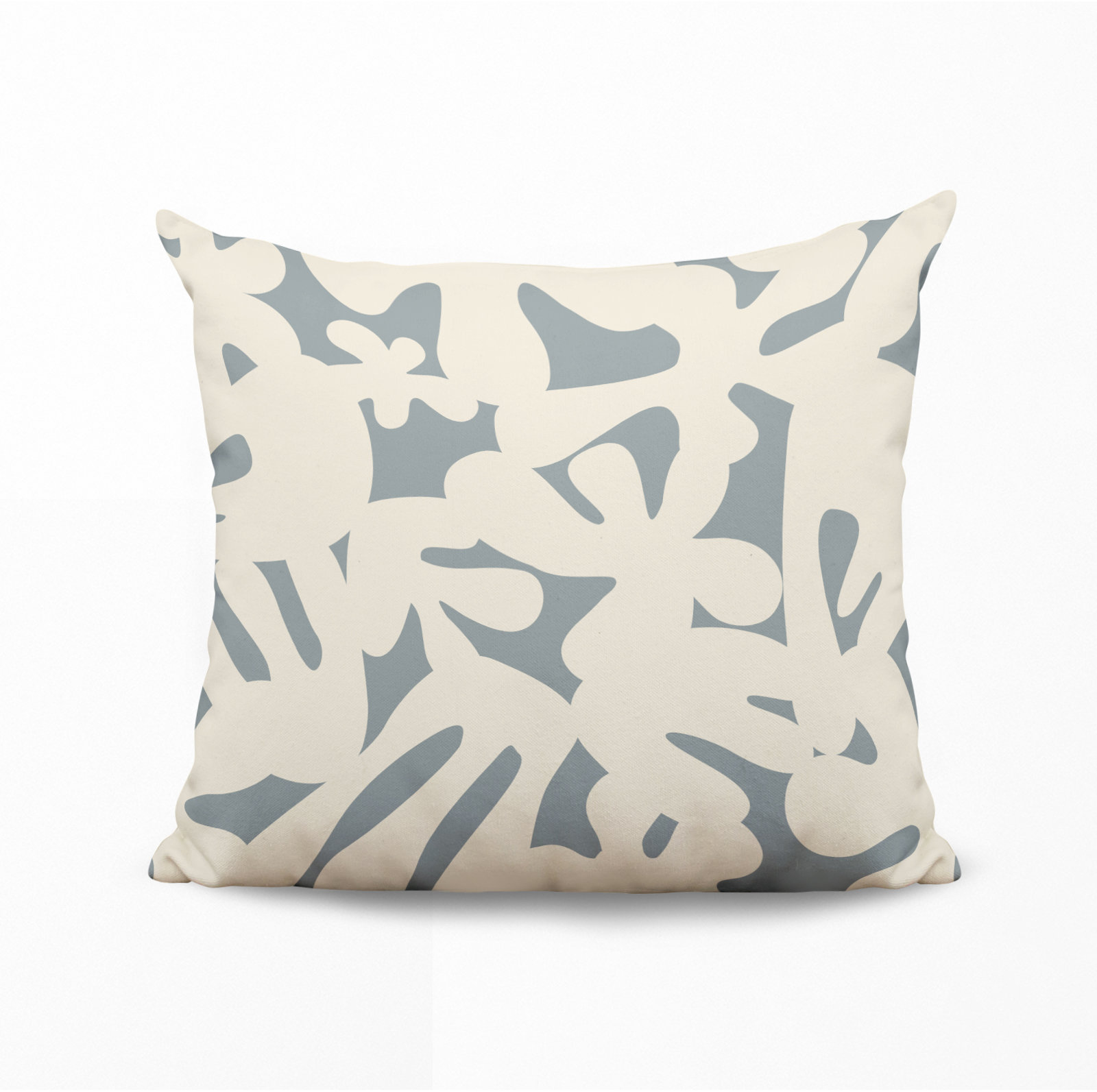 Lara Indoor/Outdoor Throw Pillow, 15" x 15", Gray/Off White
