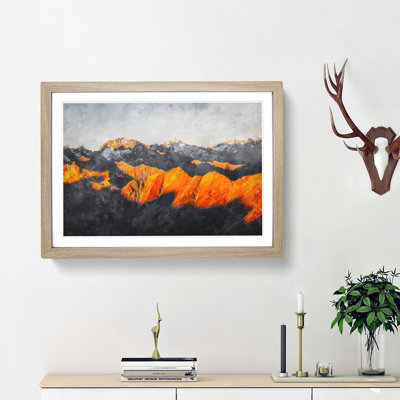 Orange Mountains in Italy - Picture Frame Graphic Art Print