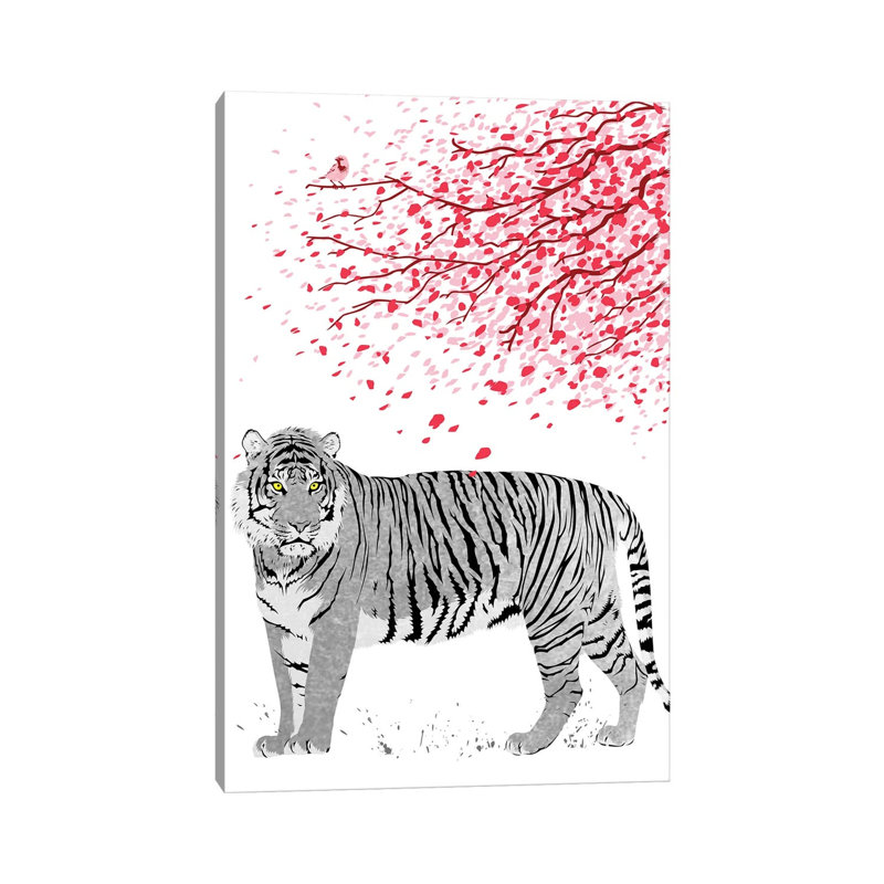 Cherrytree Tiger by Alberto Perez - Wrapped Canvas Painting, 66.04 cm H x 45.72 cm W