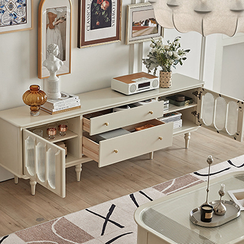 Space-saving design Solid wood TV stand,