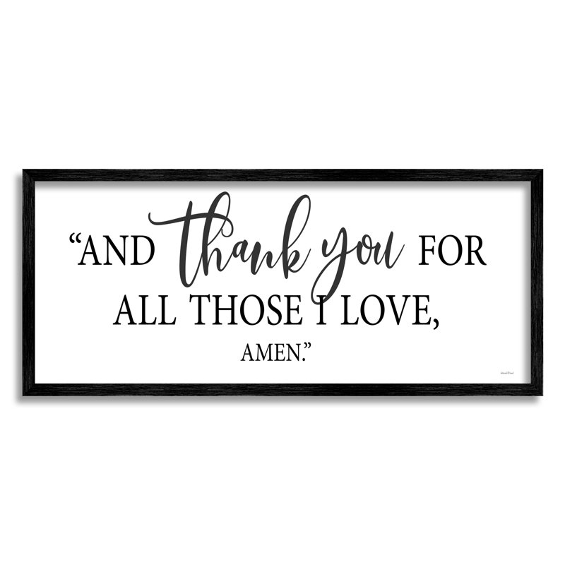 «Thank You For Ceux I Love Spiritual» par Lettered and Lined - impression, H 10 po x l 24 po, Giclée encadrée noir minuit