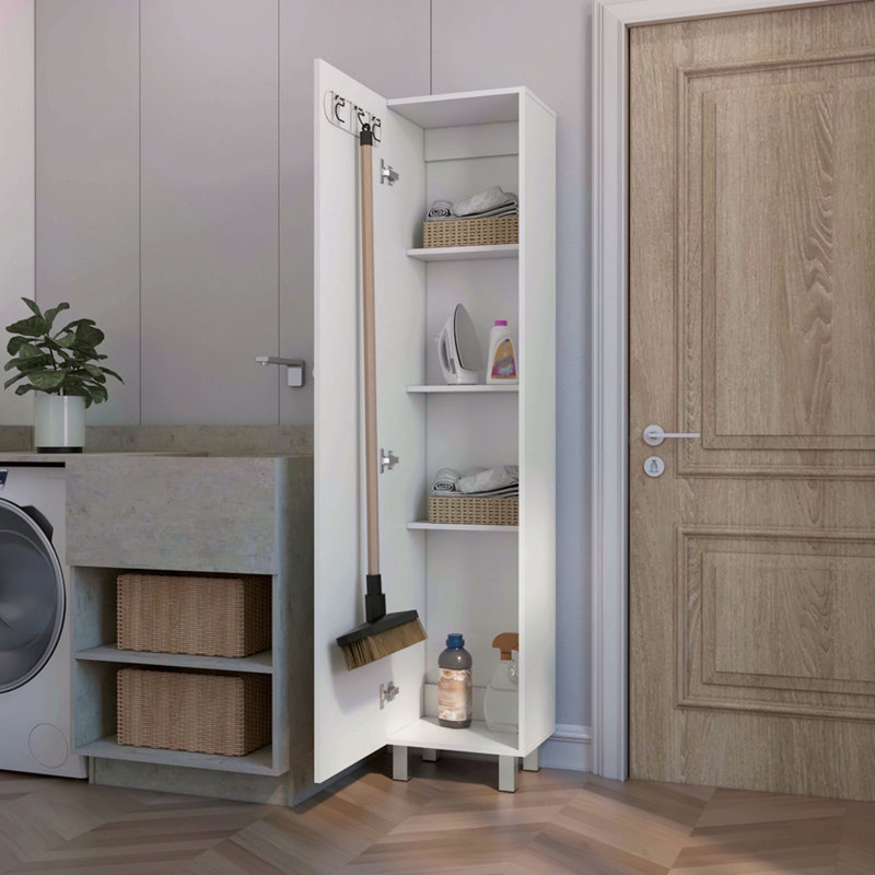 Grande armoire de rangement à 1 porte et 4 tablettes