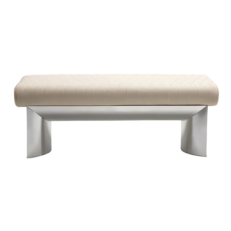 Banc rembourré en cuir léger et luxueux, H 15,74 po x l 55,11 po x P 16,53 po