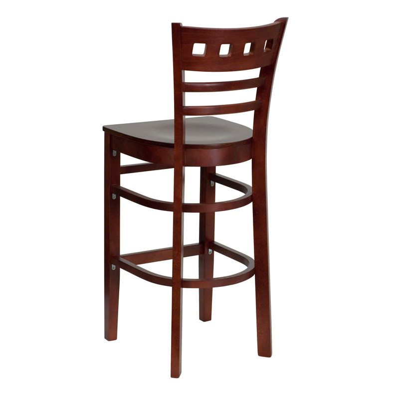 Tabouret de bar Chafin, Bois d'acajou