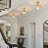 Vintage Semi-Flush Mount Ceiling Light, Petal Glass Shade Outperforms Basic Flush Mounts with Wider Light Coverage, Ideal for Living Room-190285401