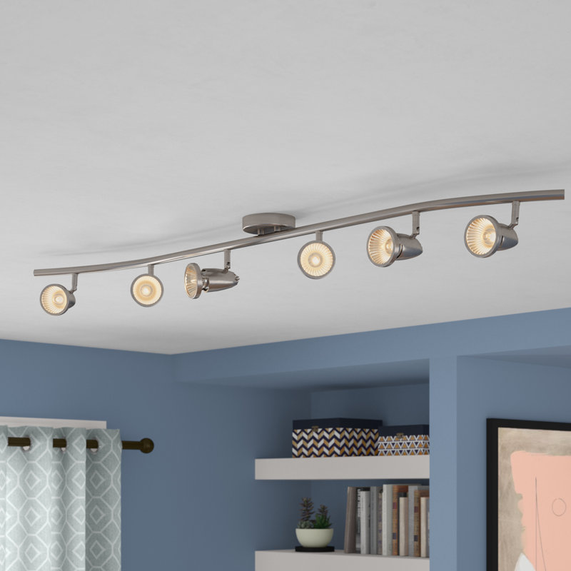 Mcmurry 47.25'' 6 -Light Fixed Track Track Kit with Dimmable and Adjustable Head, Brushed Nickel