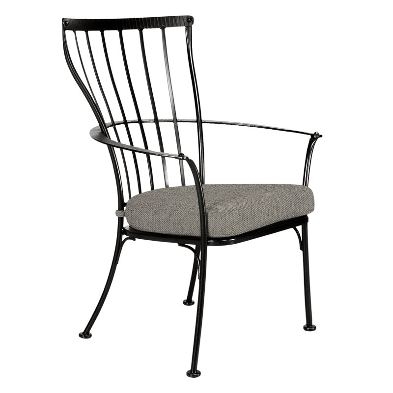 Monterra Outdoor Dining Armchair, Carbon Black, Harris Stone