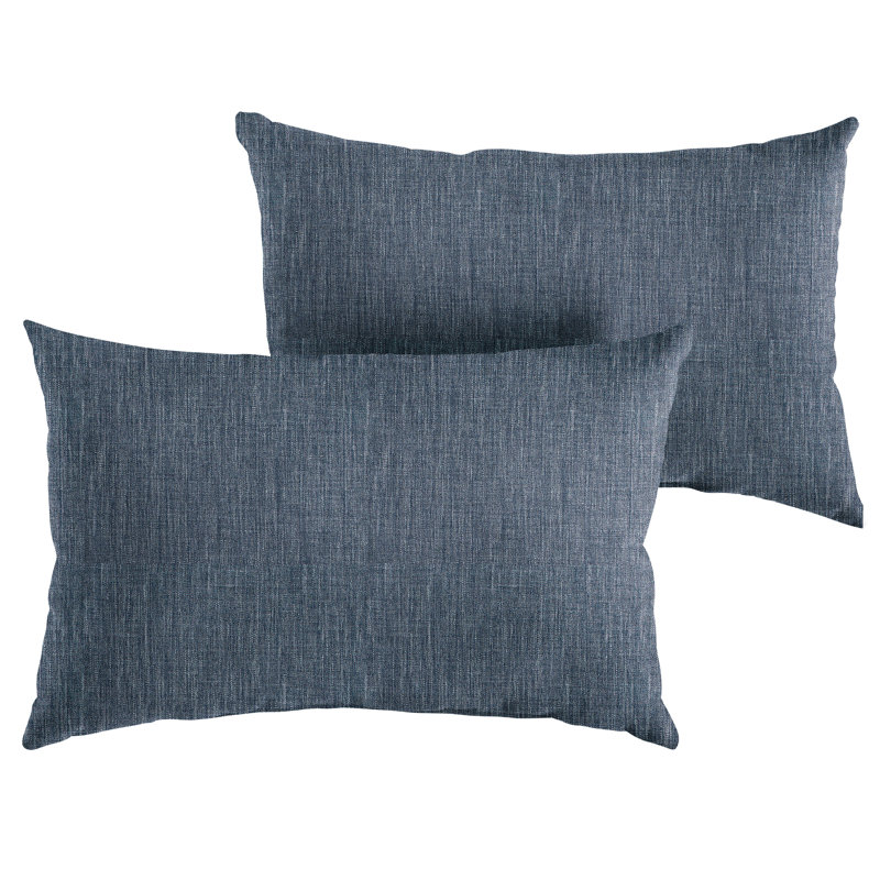 Outdoor Reversible Throw Pillow, 14" x 24", Modern Blue