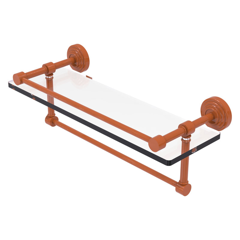 Waverly Place Floating Shelf with Towel Bar, Autumn Sparkle, 5" H x 16" W x 5" D