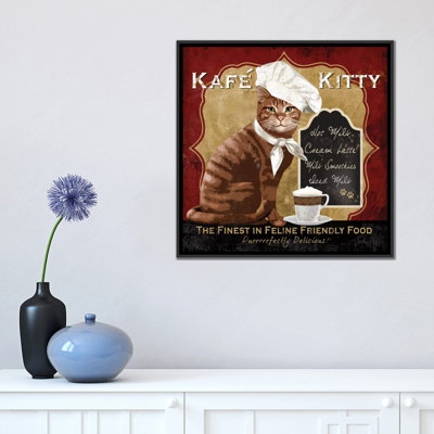 Affiche rétro kafe kitty sur toile tendue