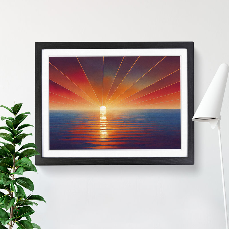 XH1022-8985X The Rising Sunset Vol.3 Abstract - Single Picture Frame Print, Black Framed, 46cm H x 64cm W x 2cm D