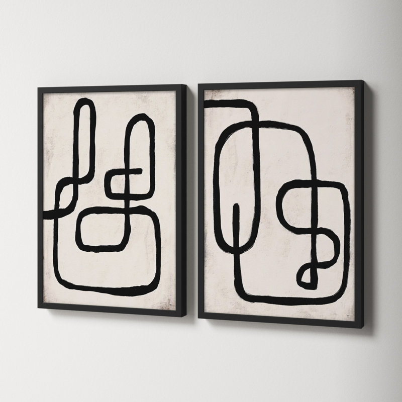 Linework by StudioM, 20" H x 28" W x 1.25" D, Black Framed Paper