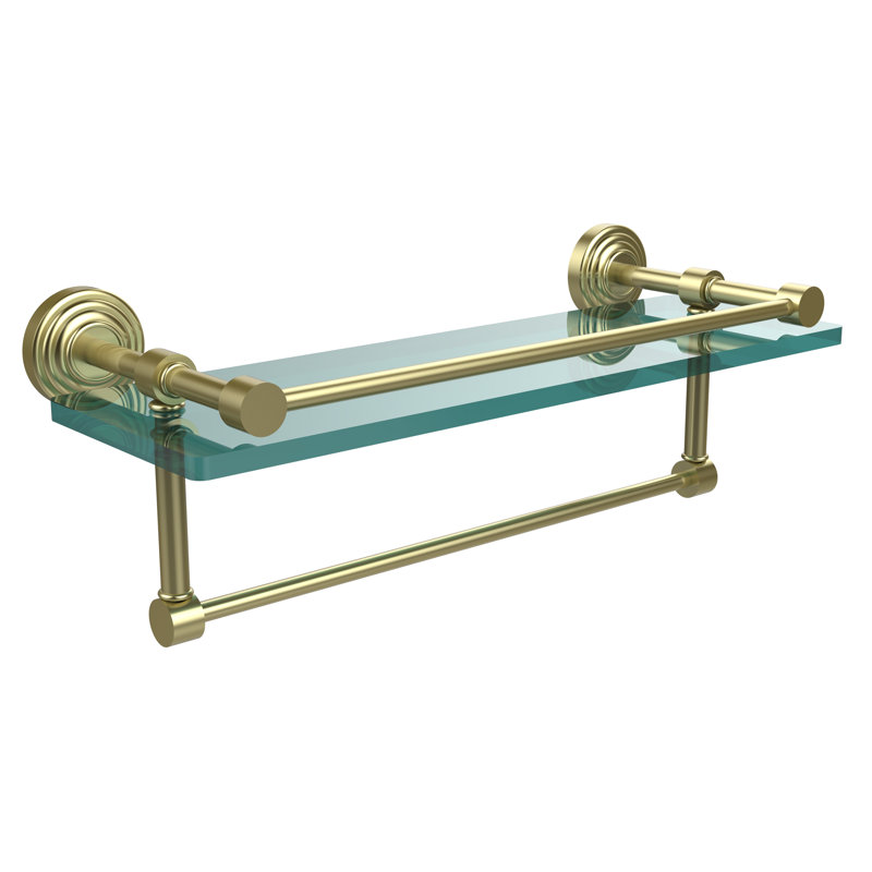 Beresford Bracket Shelf with Towel Bar, Satin Brass, 5" H x 22" W x 5" D