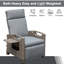 Fauteuil inclinable gris pour l'extérieur, avec coussins tissés de 6,8 po d'épaisseur, inclinable et inclinable