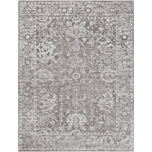 Fitz Oriental Light Gray/Charcoal/White Area Rug